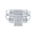 thumbnail image 2 of FB Jewels Sterling Silver Round Diamond Square Bridal Wedding Ring Band Set 1/5 Cttw, 2 of 4