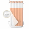 thumbnail image 2 of Peach Fuzz No Hook Shower Curtain Waterproof, Bathroom Curtains with Snap in Liners and See Through Top Window, Modern Pure Peach Fuzz Hotel Style Bathtub Curtains Shower 36"Wx72"L, 2 of 8