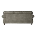 thumbnail image 3 of Roundhill  Leinster Nailhead Sofa, Loveseat, and Chair 3-piece Set, Faux Leather, Stone Gray, 3 of 9
