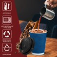 thumbnail image 3 of Tazas de café desechables Lamosi 350 ml, paquete de 50 con tapas, azules, 3 of 6