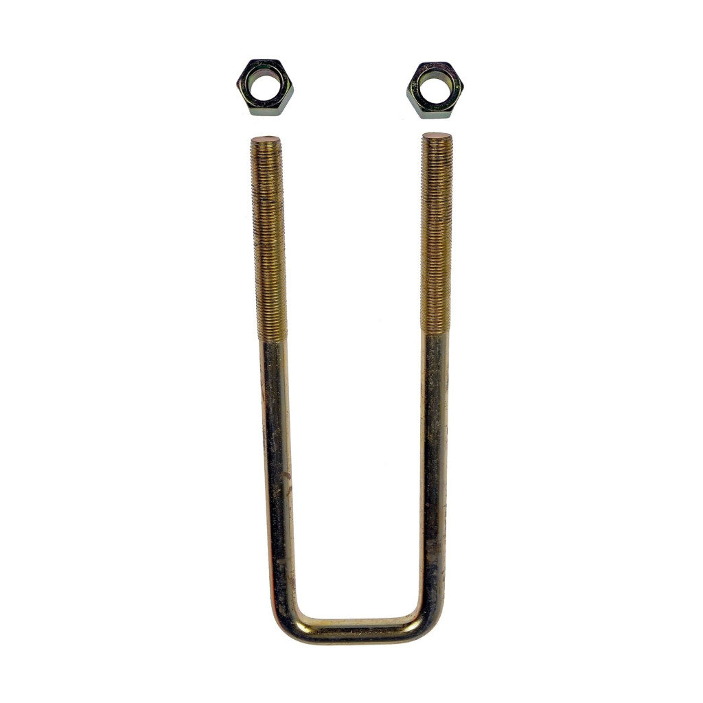 KarParts360 Threaded U-Bolts | Steel Material | Yellow Zinc Finish | Square U-Bolt | Hex Head Drive | Fine Thread | 1/2 Inches Thread Diameter | 2 pieces