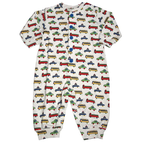 New Potato Baby Infant Boys Long Sleeve Cotton Coverall 30961-24Months (WHITE CARS AND TRUCKS)