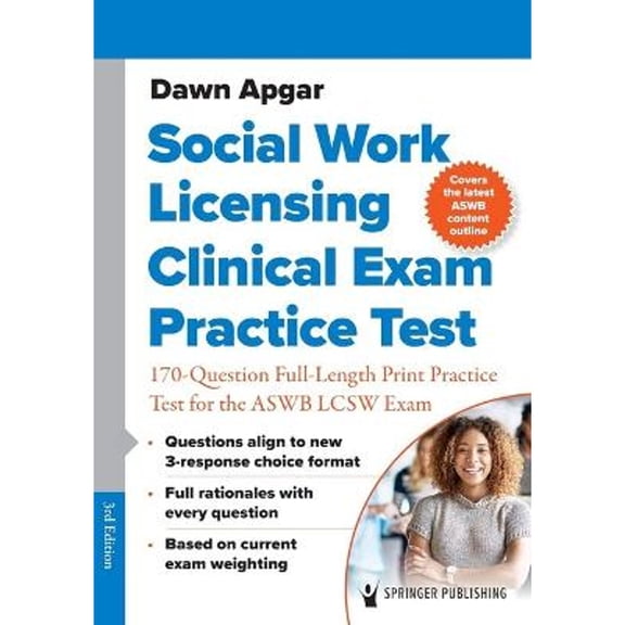 Pre-Owned Social Work Licensing Clinical Exam Practice Test: 170-Question Full-Length Print Practice Test for (Paperback) by Dawn Apgar
