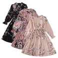 thumbnail image 3 of Qudderr Robe Princesse pour Filles de 5 à 12 Ans Robe Imprimée à Col Rond pour Enfants Robe d'Été à Manches Longues pour Filles, 3 of 9