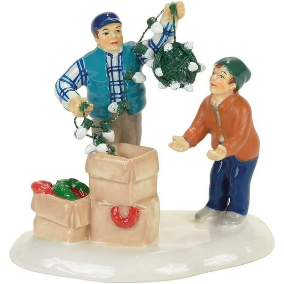 Snow Christmas Vacation Clark and Rusty Figurine Village Accessory, Multicolored