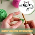 thumbnail image 6 of 3pcs Adjustable Metal Knitting Crochet Loop Rings Yarn Finger Holders Fast Braiding Accessories for Grandma Crocheters 3PCS, 6 of 6