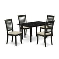 thumbnail image 2 of East West Furniture Norfolk 5-piece Wood Dining Set with Fabric Seat in Black, 2 of 6