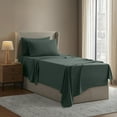thumbnail image 3 of Clara Clark Twin Sheets Set, Hotel Luxury 3 Piece Deep Pocket Bed Sheets Set, Ultra Soft Microfiber Kids Bedding, Forest Green, 3 of 8