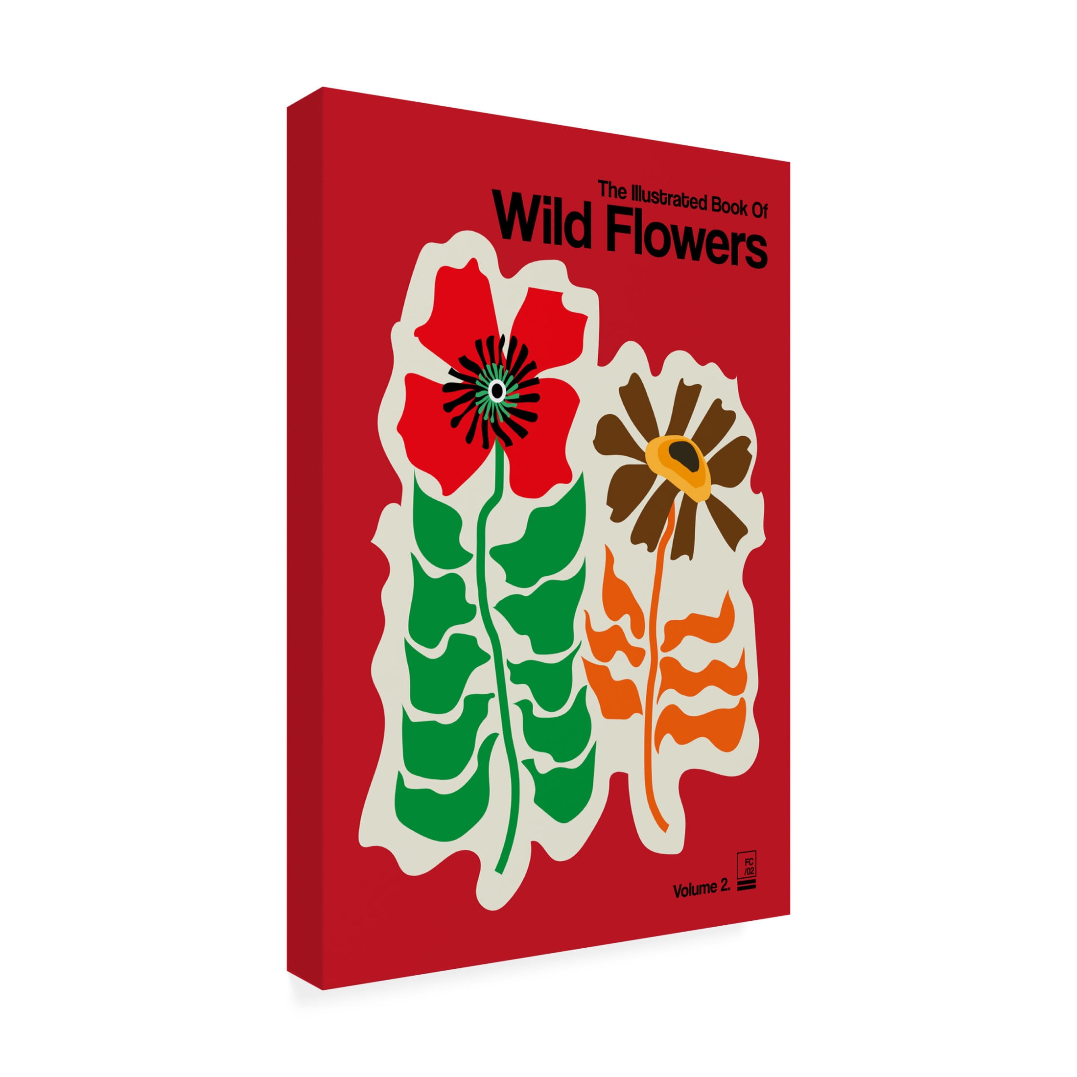 Trademark Fine Art Frances Collett  The Illustrated Book Of Wild Flowers Vol.2 Red Canvas Wall Art