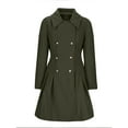thumbnail image 4 of WRKEKC Double-Breasted Wool Blend Coat Notched Lapel Functional Pockets Longline Formal Wear Fall Winter Plus Size Available Army Green L, 4 of 6