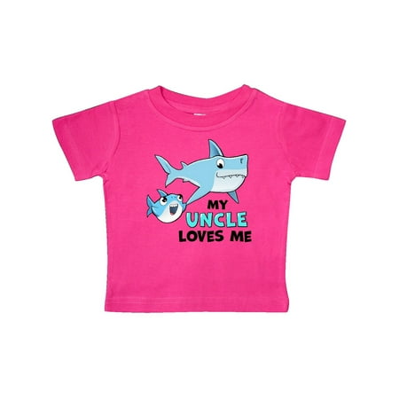

Inktastic My Uncle Loves Me with Cute Sharks Gift Baby Boy or Baby Girl T-Shirt