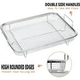 thumbnail image 6 of Air Fryer Basket for Oven,PandaTop 12.8" x 9.6" Oven Air Fryer Basket and Tray for Oven,Dishwasher Safe,Small Nonstick Crisper Tray & Basket,Silver, 6 of 9