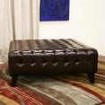 thumbnail image 2 of Bowery Hill Bonded Leather Dark Brown Ottoman Square 39.5", 2 of 2