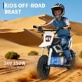 thumbnail image 2 of BeesClover 24V Kids Electric Dirt Bike, 350w Motorcycle with 10 MPH Max Speed & 12-Mile Range,Rear Wheel Suspension, Twist Grip Throttle, Rubber Tires, 2 of 7