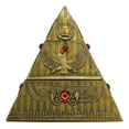 thumbnail image 5 of Ebros Egyptian Golden Winged Scarab Falcon Pyramid Jewelry Box Figurine 7.25"H, 5 of 8