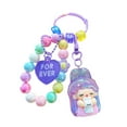 thumbnail image 4 of Lindo llavero de cuentas con dije para llave de coche, pulsera para niñas, adultos y niños. Violeta, 4 of 9