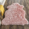 thumbnail image 3 of SAFAVIEH Arctic Giselle Solid Polyester Shag Area Rug, Pink, 2'6" x 4' Scalloped, 3 of 7