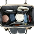 thumbnail image 3 of niños y niñas, bolsa para pañales para papá, mamá, bolsillos aislados, bolsas de pañales portátiles grises para bebés con puerto de carga USB, correas de cochecito de bolsillo antirrobo, 3 of 3