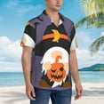 thumbnail image 3 of Rateoe Halloween Gnomes Pattern Men’s Hawaiian Shirt – Short Sleeve Button-Down Tropical Beach Shirt, Lightweight & Breathable Casual Aloha Shirt with Pocket,Large, 3 of 7