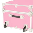 thumbnail image 2 of Rhino Trunk & Case XL Leather Embossed Vinyl Trunk with Removable Wheels, Summer Camp, College, Storage 34"x20"x15" (Pink), 2 of 9