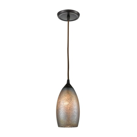 Dichroic Design - ELK Lighting Illuminessence 1-Light Mini Pendant in Oil Rubbed Bronze with Textured Gray Dichroic Glass