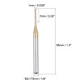 thumbnail image 6 of 10 Pcs 1mm Titanium Coat Carbide End Mill Engraving CNC Router Bits 1/8\" Shank, 6 of 11