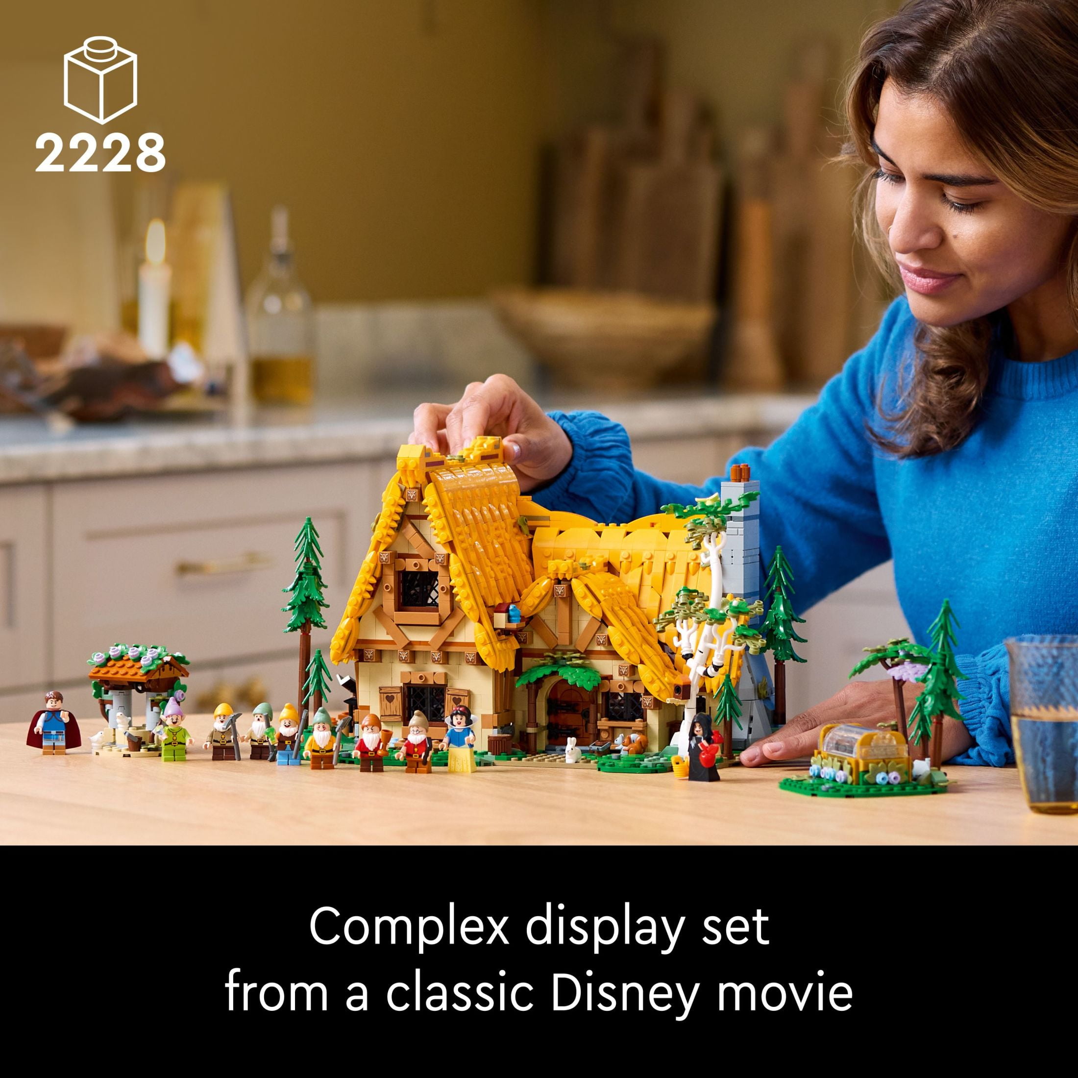 LEGO Disney Snow White and the Seven Dwarfs’ Cottage Building Kit, Build and Display Disney Princess Set with 10 Minifigures Including Snow White, Gift Idea for Fans of the Classic Movie, 43242