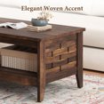 thumbnail image 4 of 2-Tier Farmhouse Coffee Table with Open Shelf, Rectangular Center Table for Living Room, Rustic Brown, 4 of 9