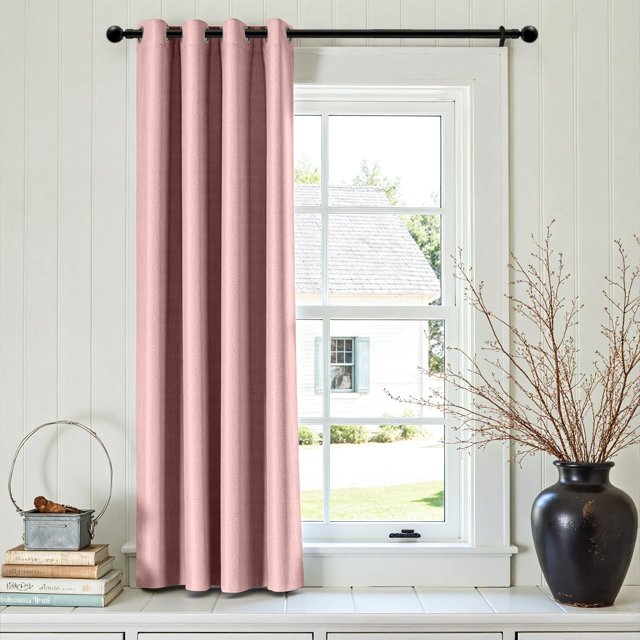 Cortina Térmica Texturizada de Lino Jinchan 213x132 cm Rosa