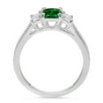 thumbnail image 4 of 1.88 ct Emerald Cut Simulated Emerald 3 Stone 18K White Gold Womens Engagement Ring, 4 of 6