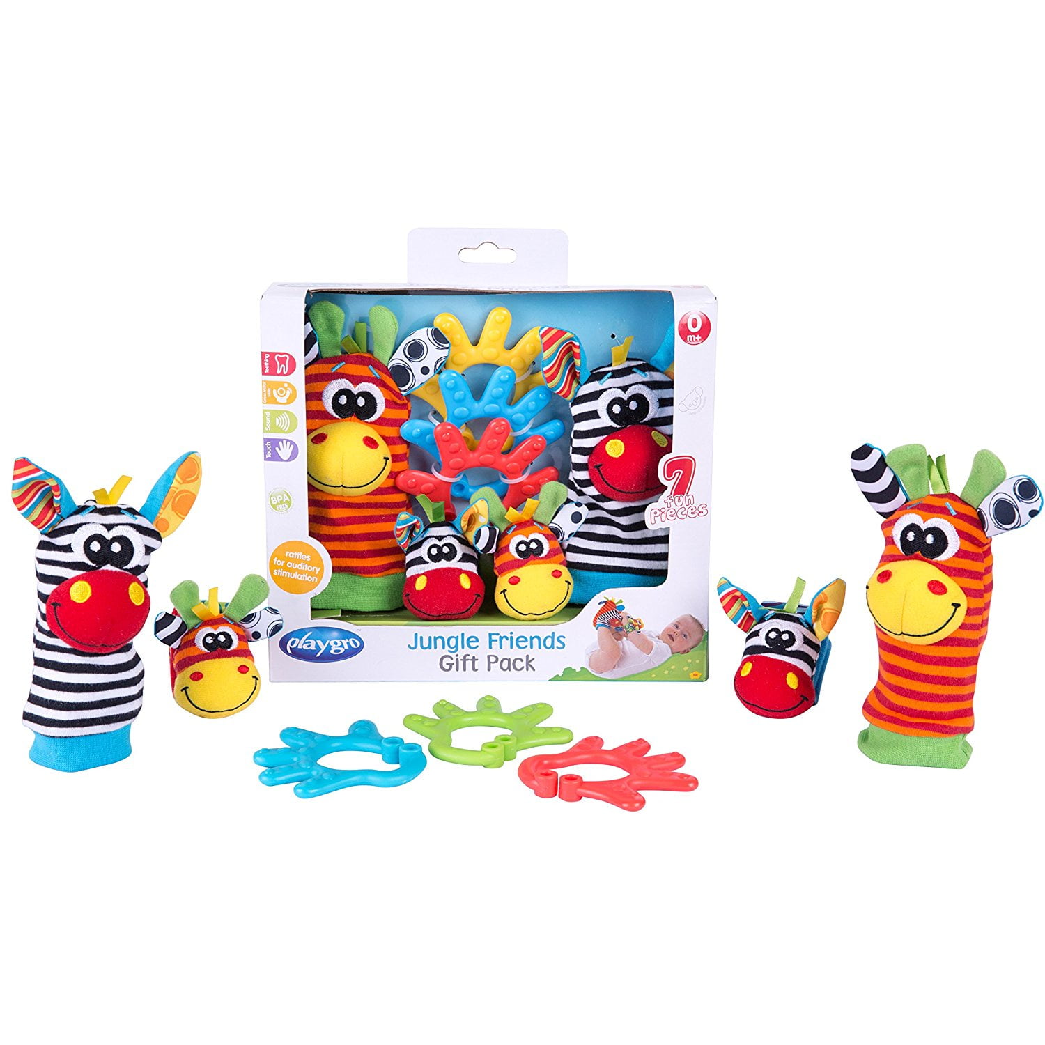playgro jungle wrist rattle and foot finder set