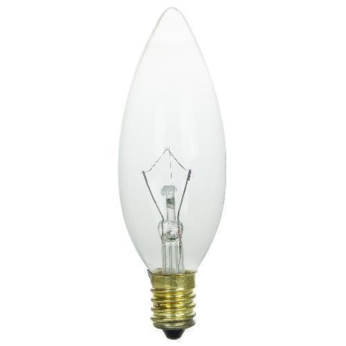 Sunlite All Light Bulbs Sunlite 25w 120v Candelabra E14 European Base Torpedo Clear Bulbs