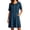 Navy-Crew Neck-Short Sleeve, variant on Dresses For Women Summer Sleeveless Embroidered Mini Dress Casual Loose-fitting V Neck Tank Dresses Button-up Short Dress With Pockets