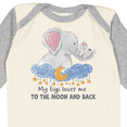thumbnail image 4 of Inktastic My Gigi Loves Me to the Moon and Back Elephant Family Boys or Girls Long Sleeve Baby Bodysuit, 4 of 5