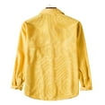 thumbnail image 3 of Goodeals Online Deals,Lightweight Corduroy Button Down Jacket for Men Long Sleeve Ribbed Shirts Button Down Cotton Stretch Jackets Casual Work Shirt(Yellow,L), 3 of 4