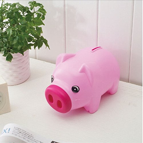 NEW Pink PIGGY Bank Coin Money Cash Collectible Plastic Savings Pig Toy Safe Box 