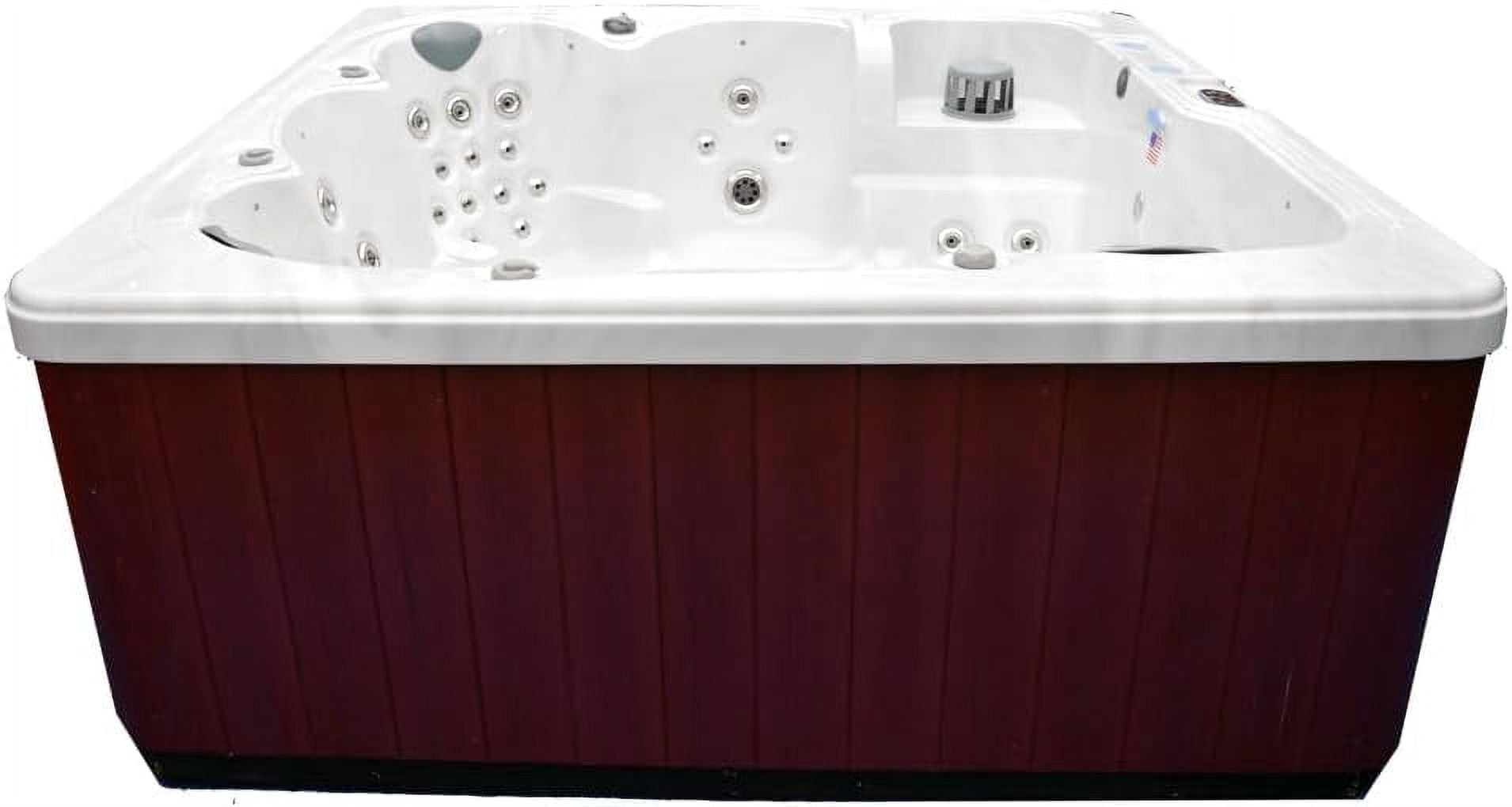 Home & Garden HG90 6-Person Hot Tub with 90 Therapy Jets and Bluetooth Audio – Sterling or White Acrylic Interior and Mocha Exterior Cabinet - Ideal for Backyard Relaxation and Hydrotherapy