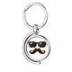 thumbnail image 1 of Gafas de sol barba Hombre pixel Rotating keychain Metal Keyring Holder, 1 of 2