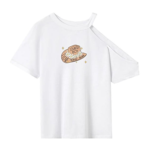 Camiseta de mujer con cuello redondo, camiseta básica sencilla y moderna para caminar en la oficina S
