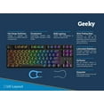 thumbnail image 2 of Geeky GK80 TKL Tenkeyless | Hot Swappable Mechanical Gaming Keyboard | 87 Keys Multi Color RGB LED Backlit for PC / Mac Gamer | ANSI US American Layout ( Black , Mechanical Red ), 2 of 7