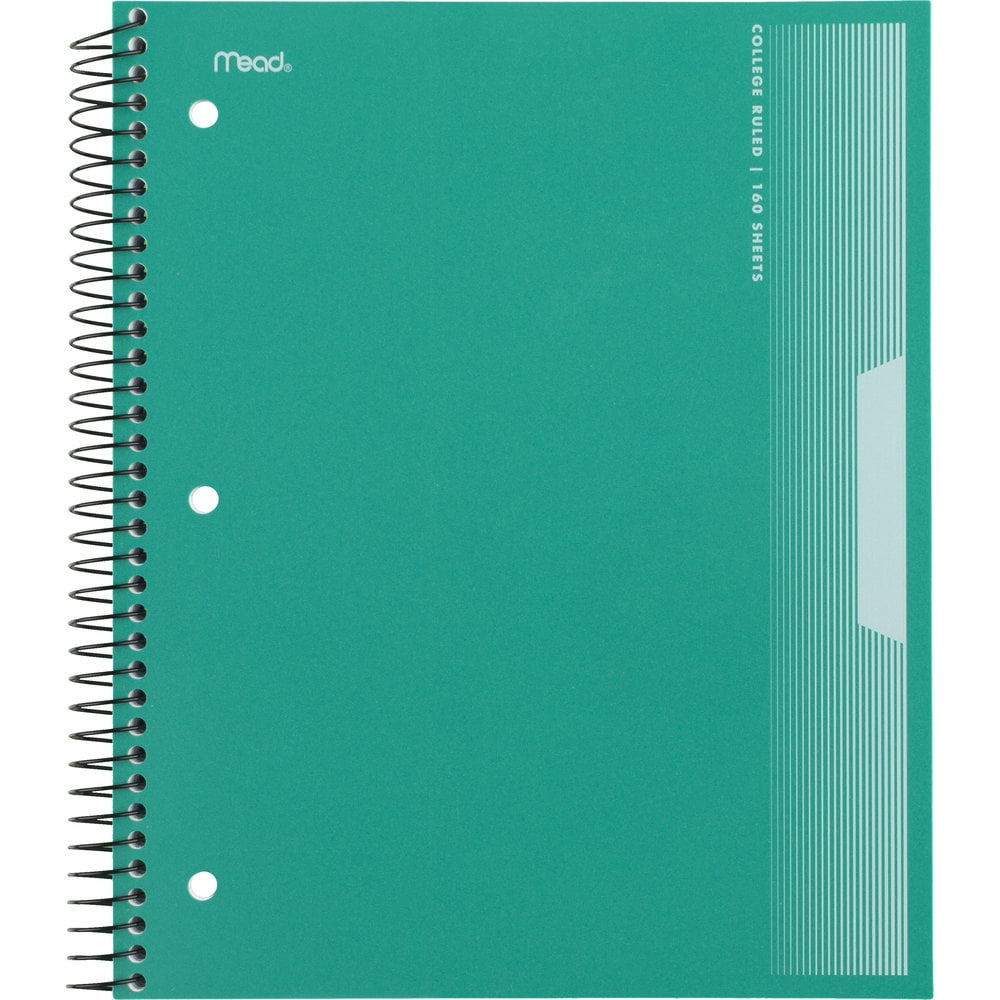 Mead Spiral Notebook, 5 Subject, College Ruled, 8 1/2