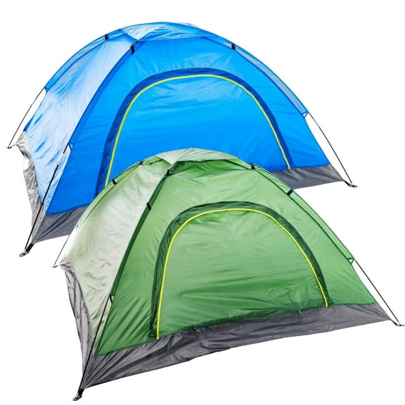 10 Pack of Bulk Wholesale 2 Person Easy Set Up Waterproof Dome Shape Tents for Outdoor Hiking, Backpacking, Camping and Sightseeing in Green and Blue