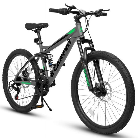A2460 24-Inch MTB Bike with Disc Brakes, 21-Speed Gear System, Sturdy Durable Frame,Tool Kit, Ideal for Unisex Travel, Commuting and Mountain Cycling