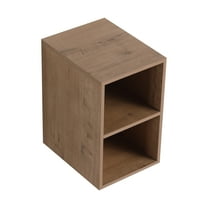 Noble House 12" Floating Bathroom Storage Shelves, Modern Plywood 2-Tier Wall Shelf Organizer, Imitative Oak