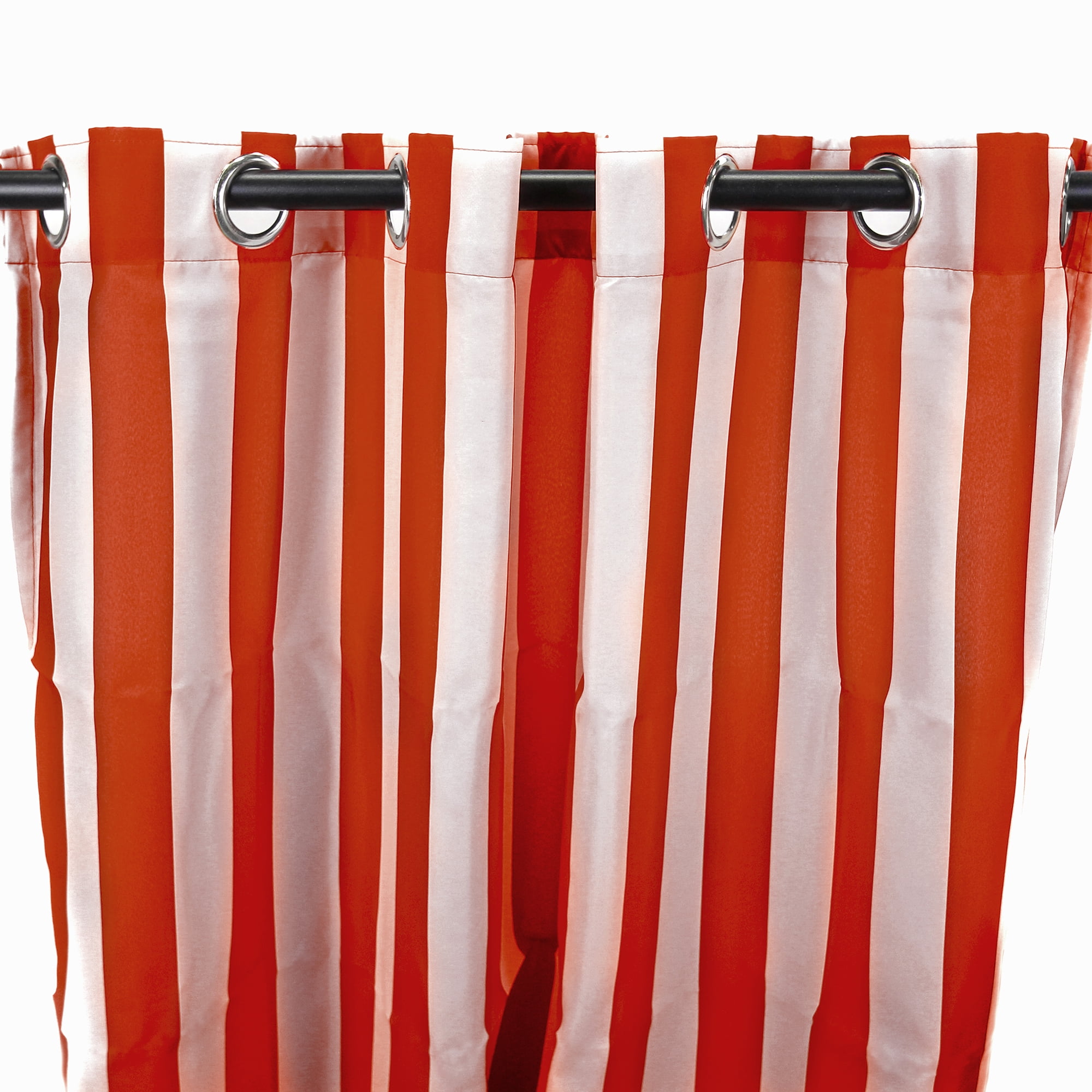 Jordan Manufacturing 54" x 84" Rust Stripe Grommet Semi-sheer Outdoor Curtain Panel (2 Pack)