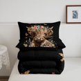 thumbnail image 6 of jejeloiu Highland Cow Flower Full Size Comforter Sets Kids,Farm Animal Print Bedding Sets,Reversible,3pcs, 6 of 8