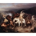 thumbnail image 2 of Carl Wahlbom 17x15 Gold Ornate Wood Frame and Double Matted Museum Art Print Titled - King Gustav II Adolf of Sweden at Stuhm (1854), 2 of 4