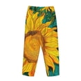 thumbnail image 3 of Lsque Vibrant Sunflower Painting Print Women's Pajama Pants, Lounge Pant - Comfortable Home Wear,Elastic Waistband, Stylish Design-Large, 3 of 9