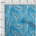 thumbnail image 2 of oneOone Cotton Cambric Medium Blue Fabric Tropical Leaf With Dot Dress Material Fabric Print Fabric By The Yard 42 Inch Wide, 2 of 4