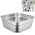 thumbnail image 1 of Cuenco para lavar de acero inoxidable, recipiente multiusos para fregadero, recipiente cuadrado grande para cocina, lavabo para lavar verduras, recipiente duradero para el hogar, 1 of 6